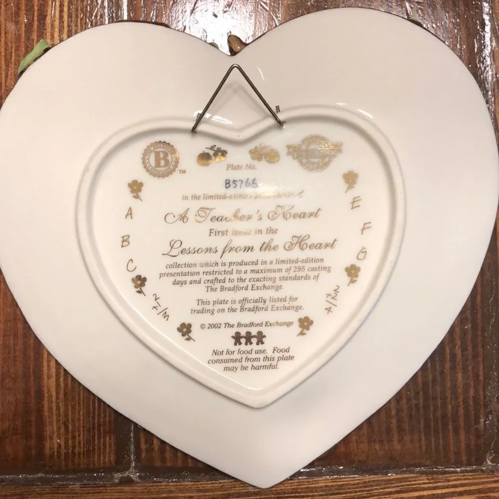 Bradford Exchange Teacher’s Heart 2002 Heart Plate